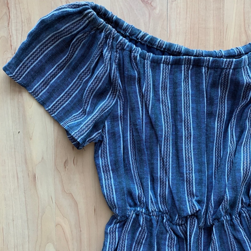 Off-the-shoulder Dress with Stripes